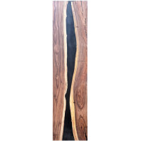 Epoxidharz Tischplatte River Table Schwarz Walnuss...