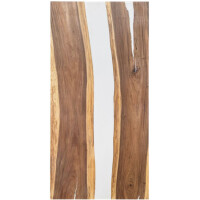 Epoxidharz Tischplatte River Table Wei&szlig; Walnuss...