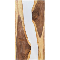 Epoxidharz Tischplatte River Table Wei&szlig; Walnuss...