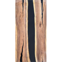 Epoxidharz Tischplatte River Table Schwarz Walnuss...