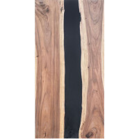 Epoxidharz Tischplatte River Table Schwarz Walnuss...