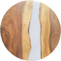 Epoxidharz Tischplatte River Table Rund Wei&szlig;...