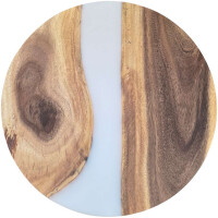 Epoxidharz Tischplatte River Table Rund Wei&szlig;...
