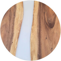 Epoxidharz Tischplatte River Table Rund Wei&szlig;...