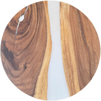 Epoxidharz Tischplatte River Table Rund Wei&szlig;...