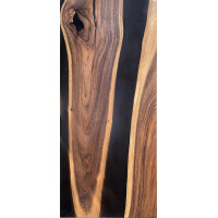 Epoxidharz Tischplatte River Table Schwarz Walnuss...